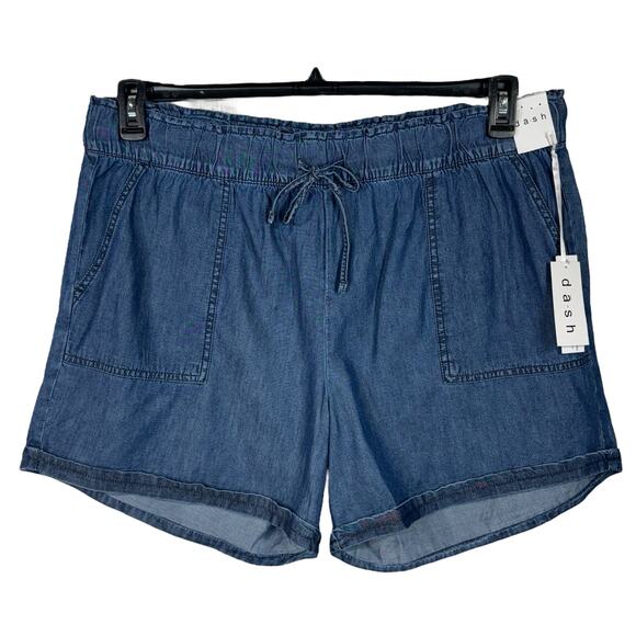 DASH X-Large Paperbag Chambray Jean Shorts Lightweight Hi-Rise Pull-On Pockets - Picture 1 of 6